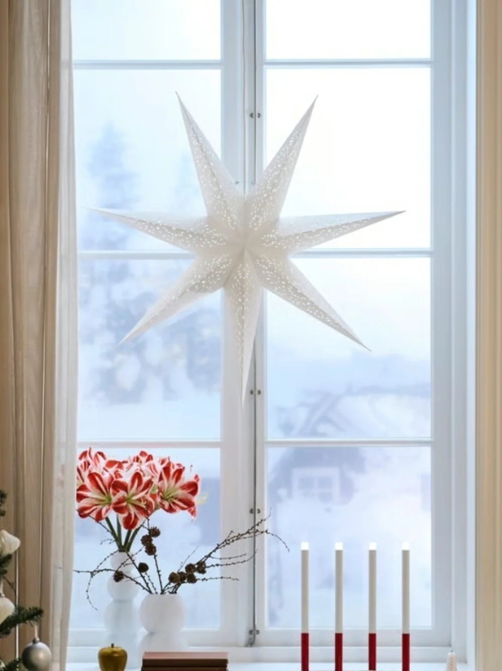 NIB Paper Star Shade Pendant Light - Christmas Decor Holiday Decorative Star 28